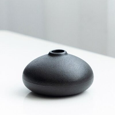 Black as Night Textured Ceramic Vases Rotund | Sage & Sill