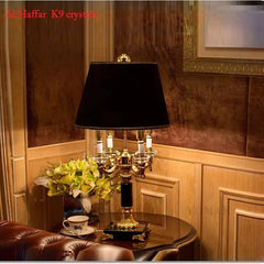 Luxury K9 big black crystal table lamp