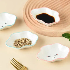 Ceramic Cute Clouds Dipping Sauce Dish Hot Pot Seasoning Dishes Salad Bowl Tableware Kitchen Soy Vinegar Snake Dessert Plate