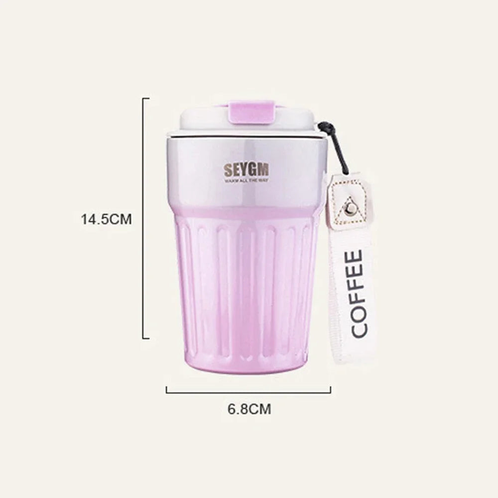 400ML Stainless Steel Coffee Thermos Bottle Thermal Mug Leakproof Vacuum Flasks Coffee Cup Outdoor Portable Drink Travel Mug