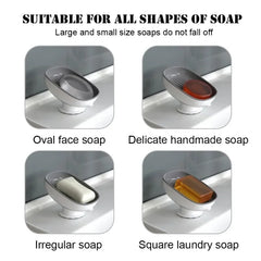 1Pcs Bathroom Soap Dishes Holder Self Draining Soap Box with Super Suction Portable Soap Container for Bathroom Accessories