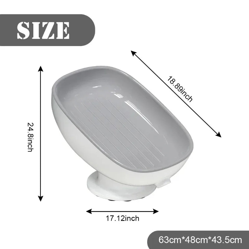 1Pcs Bathroom Soap Dishes Holder Self Draining Soap Box with Super Suction Portable Soap Container for Bathroom Accessories