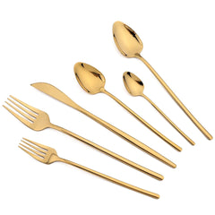 10Pcs Stainless Steel Dinnerware Set Mirror Cutlery Sets Gold Knife Dessert Fork Tea Spoon Tableware Western Kitchen Flatware