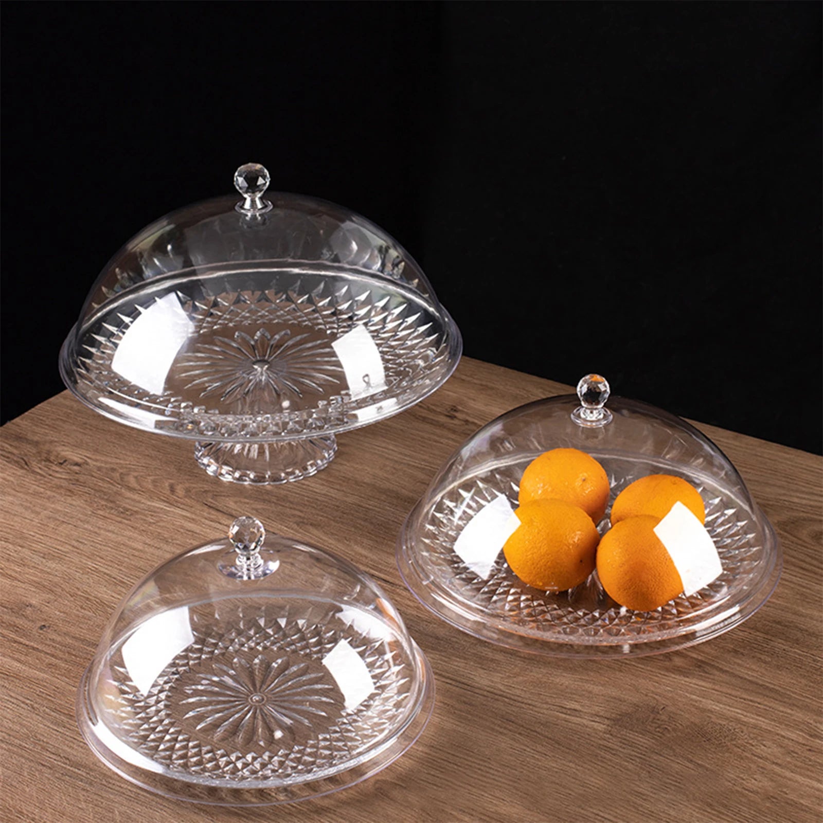 Cake Plate with Dome Serving Cookie Platter Drop Resistant Protective Dessert Storage Cake Stand for Dining Rooms