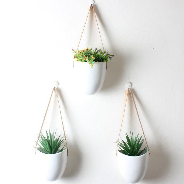 Ceramic Satchel Hanging Planters