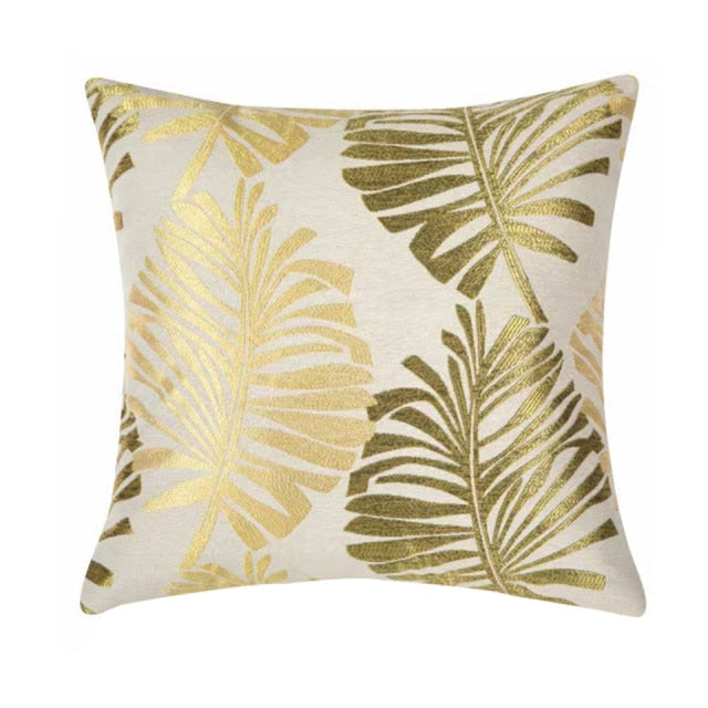 Plant Pattern Linen Pillow Case